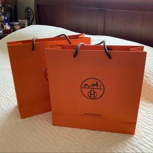 Bundle of Two Hermes Shopping Bags